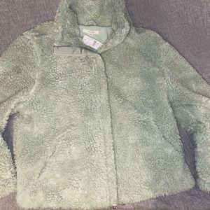 PACSUN Mint Green Sherpa Jacket